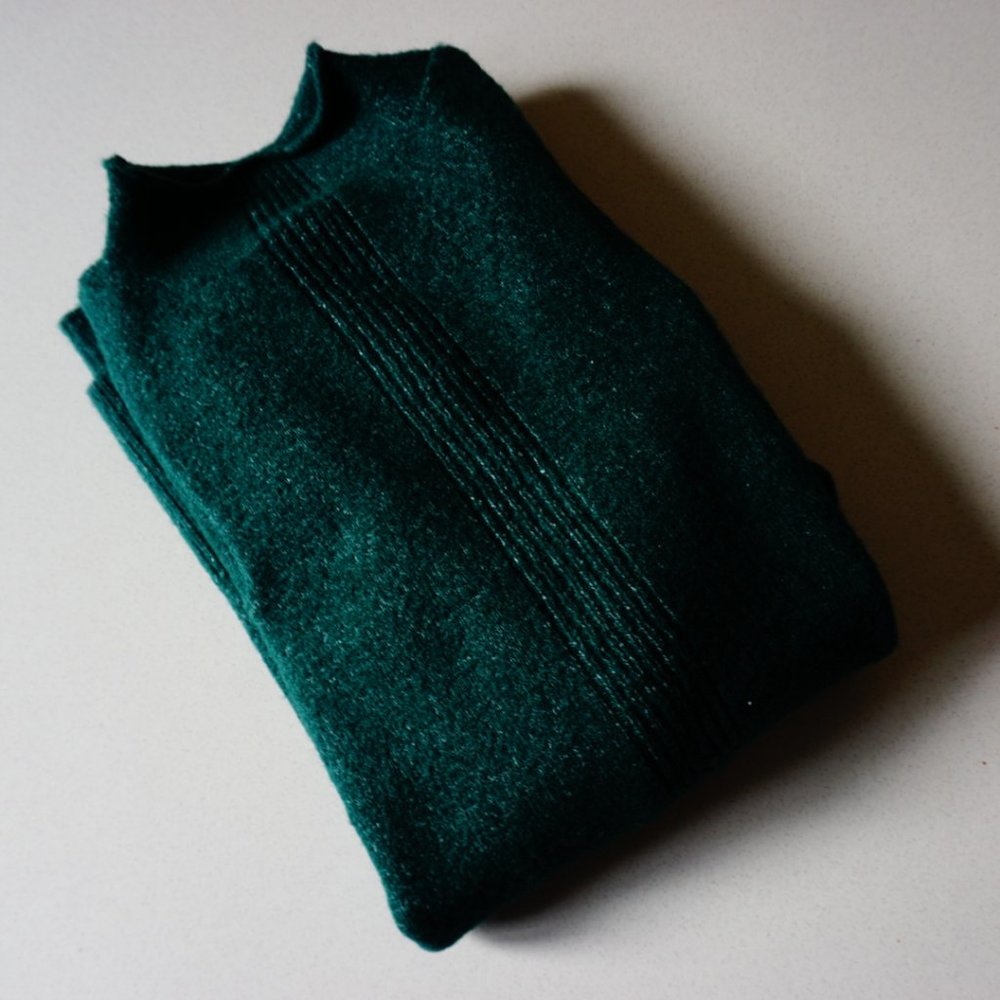 Suzy Shier Green Mock Neck Sweater
